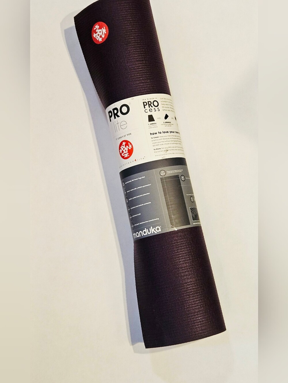 Manduka Pro Lite New But READ Yoga Workout Mat Purple 4.7 mm  24” W x 71" Long